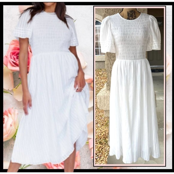 Princess Polly JAYLA White Midi Size 4 - Picture 1 of 6